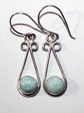 Sterling Silver Larimar Drop Earrings